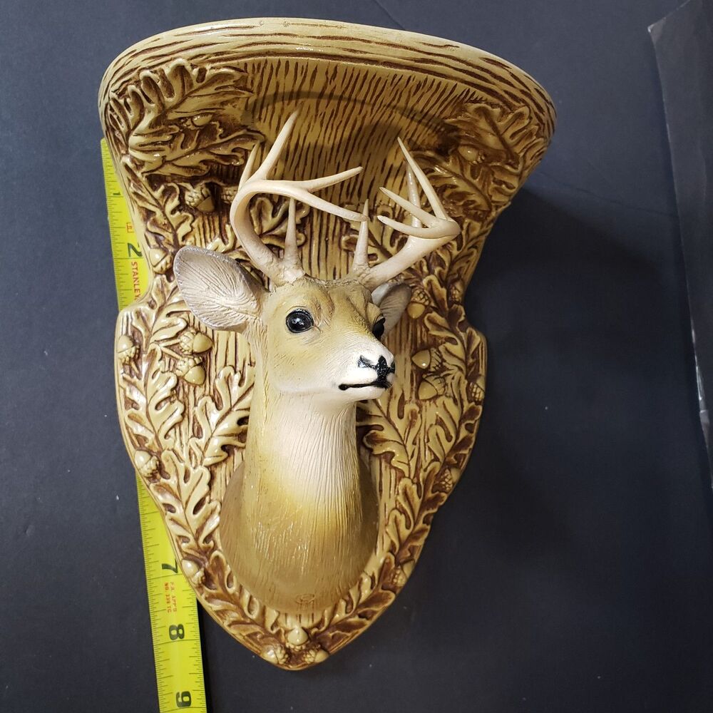 Beautiful Realistic Deer Stag Souvenir Wall Hanging Shelf Lake George NY Decor - Picture 8 of 9